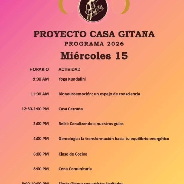 Proyecto Casa Gitana ofrece una programación increíble durante el Festival de Cine de Gibara para que todos la disfruten. Ven y sé parte de una experiencia holística donde el bienestar, la cultura, el arte y la comunidad se unen en un entorno único e inspirador./Proyecto Casa Gitana offers an incredible lineup during the Gibara Film Festival for everyone to enjoy. Come and be part of a holistic experience where wellness, culture, art, and community come together in a unique and inspiring Proyecto Casa Gitana offers an incredible lineup during the Gibara Film Festival for everyone to enjoy. Come and be part of a holistic experience where wellness, culture, art, and community come together in a unique and inspiring setting.