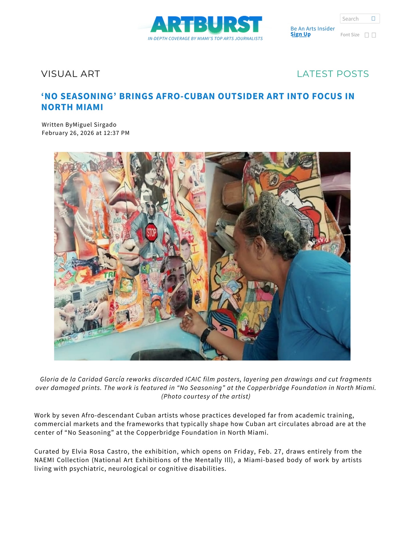 It’s tonight.

No Seasoning opens this evening at Copperbridge Foundation — and it is already part of South Florida’s cultural conversation with a review by Miguel Sirgado in Artburst.

When a platform like Artburst takes notice, we know that what is happening here in North Miami is resonating beyond our walls.

Join us tonight, 
February 27 | 7:00 PM
Copperbridge Foundation
12500 NE 4th Ave, North Miami

Come experience the exhibition.

Read the article (link in our bio).

Be part of the conversation.

See you tonight.