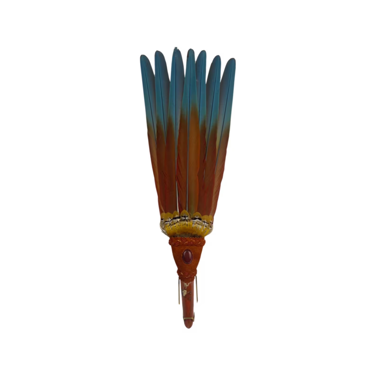 David Gutierrez - "Macaw Smudge Fan with Serpentine Stone Handle"